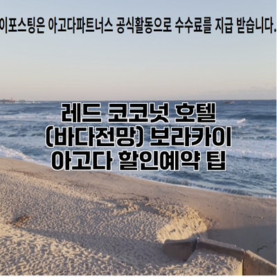 레드 코코넛 호텔 (바다전망) 보라카이 아고다 할인예약 팁