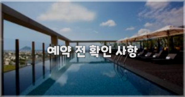 예약 전 확인 사항