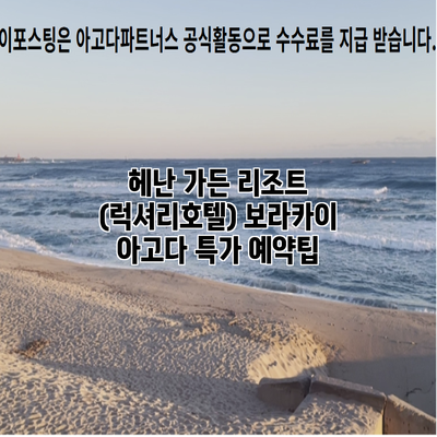 헤난 가든 리조트 (럭셔리호텔) 보라카이 아고다 특가 예약팁